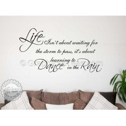 Dance In The Rain Inspirational Family Wall Sticker Quote Decor Decal 